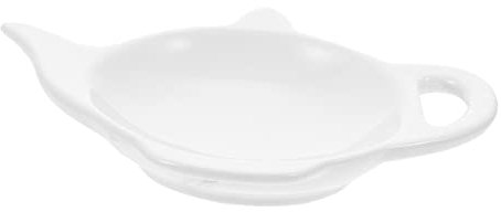 Garneck Ceramic Tea Bag Holder Large White Teabag Tray Multi-function Decorative Tea Bag Dish Household Desktop Teabag Coaster for Home