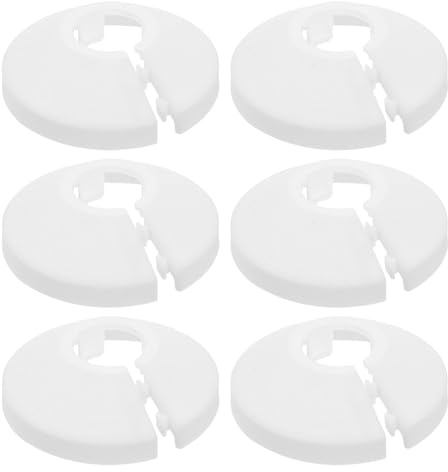 6 Pack 15mm White Plastic Snap-On Radiator Pipe Covers for Home DIY Decor | Tool-free snap-fit, anti-yellowing material, fits UK standard heating pipes, conceals wall gaps, ideal for home renovation