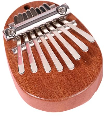 Agmoctz Mini-Kalimba mit 8 Tasten, Exquisites Finger-Daumen-Klavier, Geschenk für Anfänger, Musikliebhaber, Niedlicher Anhänger, Ellipse, Einfache Installation, Einfach zu Bedienen