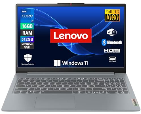 Lenovo IdeaPad 3 - Notebook Display 15.6'' FHD - Intel i7-13620H 10 Core 3.60Ghz - Ram 16Gb SSD 512Gb - Windows 11 Pro - Grigio