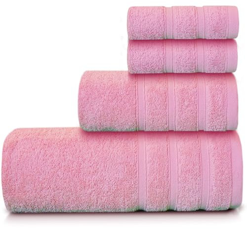 Casabella Luxury 100% Egyptian Cotton Towel Bale - 8 Pieces - 550 Gsm Xlarge Sizes_Pink_4 Pieces Set