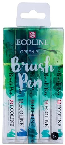Ecoline 5 St, Brush Pen, Green Blue, flüssige Wasserfarbe