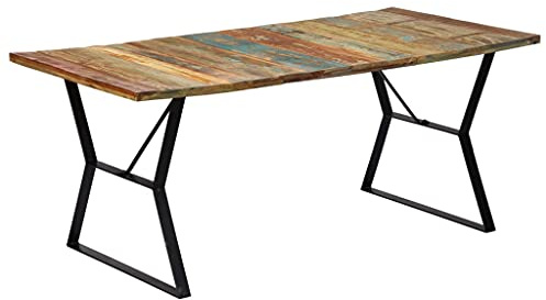 vidaXL Esstisch Küchentisch Vintage Industrie-Stil Holztisch Esszimmertisch Speisetisch Massivholztisch Tisch 180x90x76cm Recyceltes Massivholz