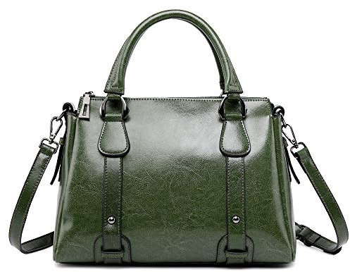 Coolives Damen Tasche aus Leder Handtasche Henkeltasche Umhängetasche Schultertasche Grün EINWEG