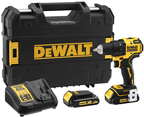 DEWALT DCD708S2T-QW - Taladro Atornillador sin escobillas XR 18V 13mm 65Nm con 2 baterías Li-Ion 1,5Ah y maletín TSTAK