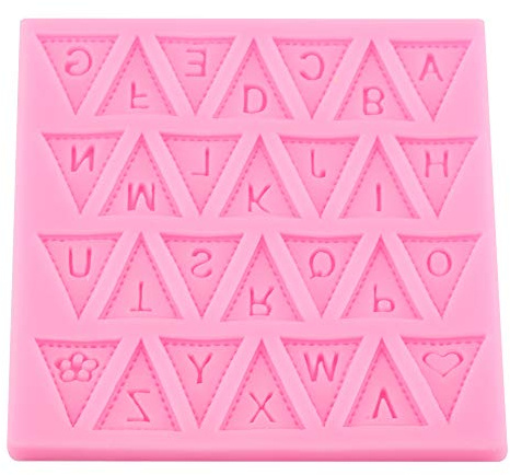 Raguso 26 English Letters Flag Silicone Mold Fondant Chocolate Mould Cake Decorating Baking Tool Biscuit DIY Mold