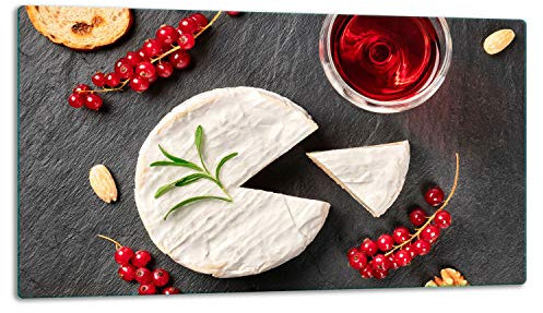 TMK ArtDeko – Schneidebrett Glas – Glasschneidebrett für die Küche 52x30 cm – Robust, Hygienisch & Rutschfest – Glas Schneidebrett – Zusätzliche Arbeitsfläche – Vielseitige Nutzung