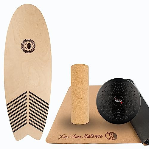 JUCKER HAWAII Balance Boards - Trick & Surf Balanceboard (100% Echtholz) mit extra rutschfester Oberfläche - Find Your Balance