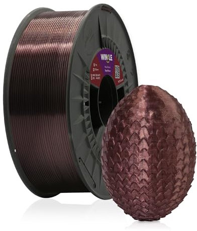 WINKLE PETG Filament 1.75mm Crystal Dark Mauve, 300g Spule, 3D Drucker Filament Kompatibel mit FDM Druckern, 3D-Druckmaterialien, Maßgenauigkeit +/- 0.05mm, Einfaches Drucken