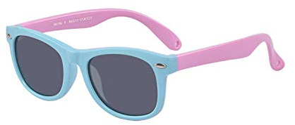 ALWAYSUV Occhiali da sole polarizzati per bambini piccoli Occhiali sportivi Moda per ragazzi e ragazze Età 0-2 anni Blu rosa