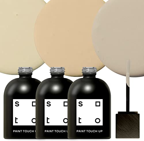 soto Paint Touch Up, Set of 3, 1.5oz Appliance + Porcelain, High-Gloss Finish (Beiges) - Beige Enamel Porcelain + Bathtub Repair for Tub, Tile, Sink, Stove, Appliances, Interior/Exterior