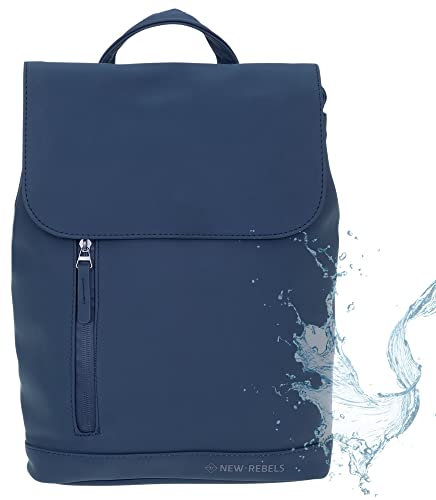 New Rebels Rucksack Damen Daley Fashion small Damenrucksack Mini Handtasche Plane 51.1312 + Schlüsseletui (Dunkelblau 02)