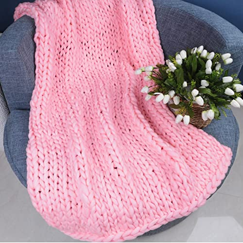 MHUQIA Grobstrick Wolldecke Strickdecke 200x200cm, Handgefertigt Gestrickte Kuscheldecke Klobige Decke Grob Strickdecke Zuhause Dekor Sperrige Geflochtene Decke