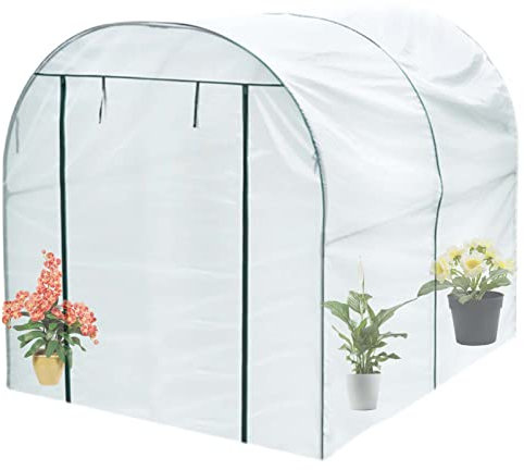 YSUEFIJO Gewächshaus Stabil, Foliengewachshaus Winterfest Balkon, Tomaten Gewachshaus Klein, Uberwinterungszelt fur Pflanzen, Begehbar Tomatenhaus mit 2 Kleine Fenster, für Garten Zur Aufzuch