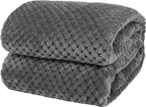 Style Spot Popcorn Throws Cuddly Cosy Soft Warm Fleece Blanket For Couch Sofa & Bed 2 Seater Sofa Cover 3 Seater Sofa Throw Large Luxury Throws (Charcoal, Single: 130x150)