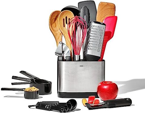 OXO 11329500FG Good Grips 20 Piece Everyday Kitchen Set Utensils, Mixed, Silver