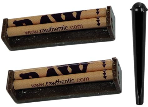 yaoviz Set 2x RAW konische Drehmaschine KingSize 110mm Jointroller - Jointhülle schwarz Clipverschluss