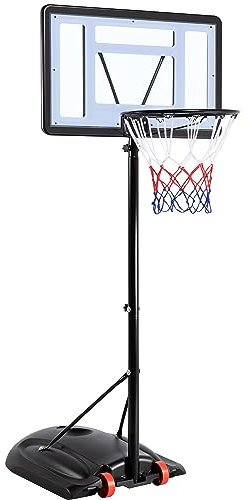 Yaheetech Basketballkorb mit Rollen Basketballständer Basketballanlage Standfuß mit Wasser oder Sand Höheverstellbar 208,5 bis 268,5 cm