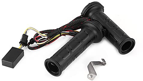 1 par de Empuñaduras Calefactables para Motocicleta de 22mm, Empuñaduras de Manillar con Calefacción Eléctrica para Motocicleta