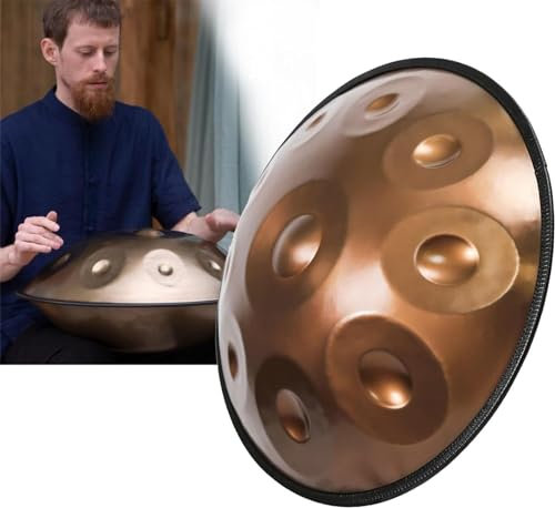 Handpan-Trommel mit 9/10/12 Noten 440 Hz, Handtrommel in d-Moll, Handpan-Trommeln Schlaginstrument Stahl-Handpan-Trommel, for Musiktherapie, Yoga, Meditation, Bandauftritte (Color : 10 notes)