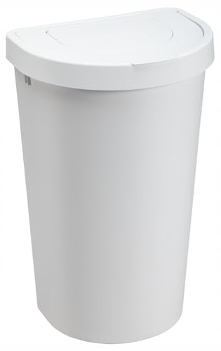 Plast Team Seattle Swing Abfalleimer mit Schwingdeckel, Mülleimer (Weiß, 45L)