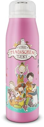alfi Kids ISO Bottle 500ml,pink - Schule der Magischen Tiere,Isoliertrinkflasche Kinder Edelstahl,dicht mit Drehverschluss,hält 12 Stunden heiß,24 Stunden kalt, Trinkflasche für Kohlensäure,BPA-frei