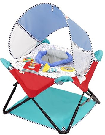 Bright Starts Pop 'N Jump Portable Activity Jumper, Indoor/Outdoor Use, Sweet Treats with 4 Sensory Toys, Ages 6-12 Months