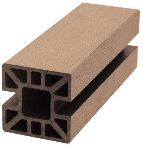 HORI Sichtschutzzaun Pfosten | WPC | Sichtschutz | Gartenzaun | Zaun | Lamellenzaun I Braun I Verbindungspfosten 99,5 cm