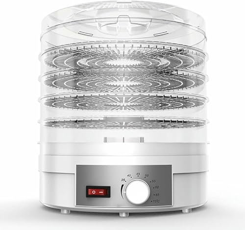 Electric Food Dehydrator, 5 Layer 26CM Tray, 350W Fruit and Vegetable Dehydrator, 35 70° Temperature Adjustment, Professional Food Dehydrator, Household Meat, Mushroom Dehydrator