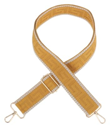 Verstellbarer Taschengurt, Ersatzgurt für Handtasche, Schultergurt für Umhängetaschen, Nylon-Breitgurt für Tragetaschen, Gelb | Farbe Gelb, Breite 3,8 Cm, Länge 75-138 Cm, Für Umhängetaschen, Für Tragetaschen, Ersatzgurt, Schultergurt