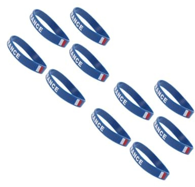 UPKOCH 10 PCS National Flag Silicone Bracelets Wristbands for Men Women Soft Durable Country Flag Sports Wristband Gift Fits Suitable for Football Matches and International