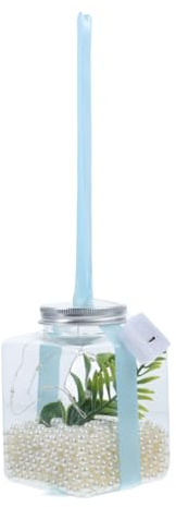 Milisten Petit Aquarium Plastique Transparent Aux Chocs avec Lampe LED Décoration Lumineuse pour Poissons pour Maison et Bureau