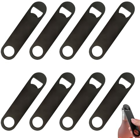 Bottle Opener, 8 Pcs Stainless Steel Bar Blade, Bartender Bottle Openers for All Kinds of Standard Beer Bottles Caps Home Kitchen Bar