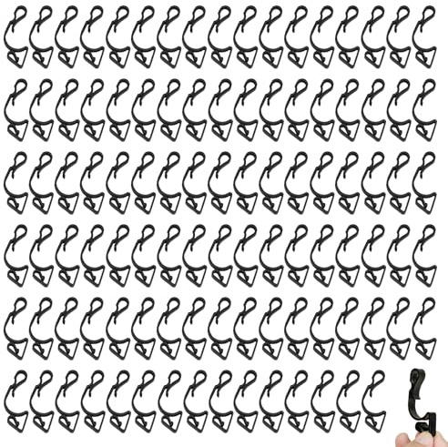 Kighdel 100Pcs Giant Black Gutter Hooks for Outdoor Hanging Christmas String