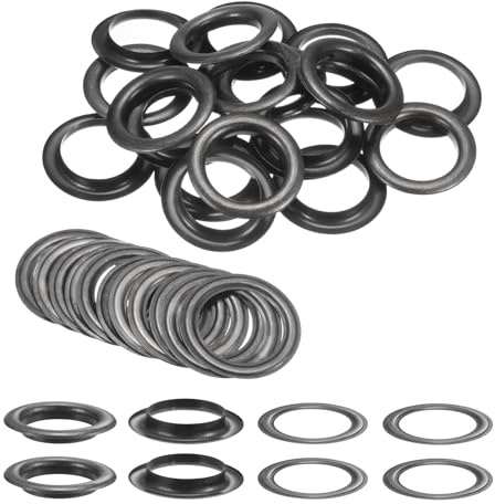 TA-VIGOR Lot de 20 œillets en métal de 40 mm avec rondelles, finition bronze, kit d'œillets à grand trou pour tissu, cuir, toile, rideaux, bâches, vêtements, loisirs créatifs, gris acier