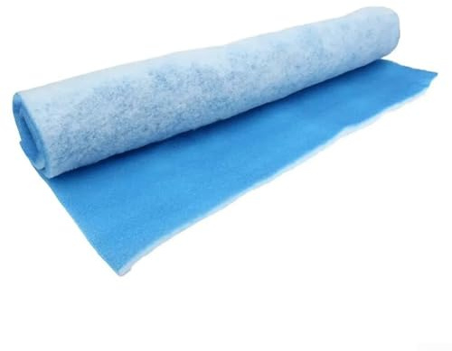 Honseadek Filtro de aire de fibra de poliéster de 20 mm de grosor, 1 x 1 m, sistema de ventilación de taller, resistente al calor hasta 100 °C, color azul y blanco