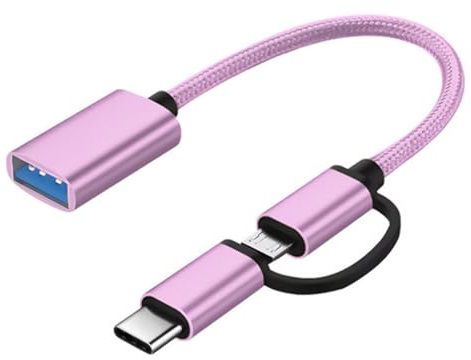 XAGMODSHN Cavo adattatore USB C 2 in 1 per piccoli telefoni e tablet, trasferimento dati ad alta velocità, 7,1 pollici, compatibile con dispositivi multipli