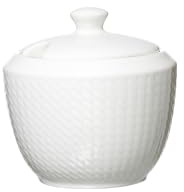 Ritzenhoff & Breker Saphir Zuckerdose Ø 9,5 cm | Porzellan Geschirr-Serie in Weiß mit Mosaik-Relief | spülmaschinenfest & mikrowellengeeignet | Zuckerbehälter: Elegant & Modern