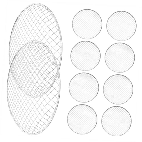 COLLBATH Lot de 10 Grilles de Barbecue Rondes en Métal pour Extérieur, Accessoires Barbecue Légers, Diamètre 33 Cm, Cuisson et Refroidissement Multifonction, Pratiques pour Camping et Pique-niques