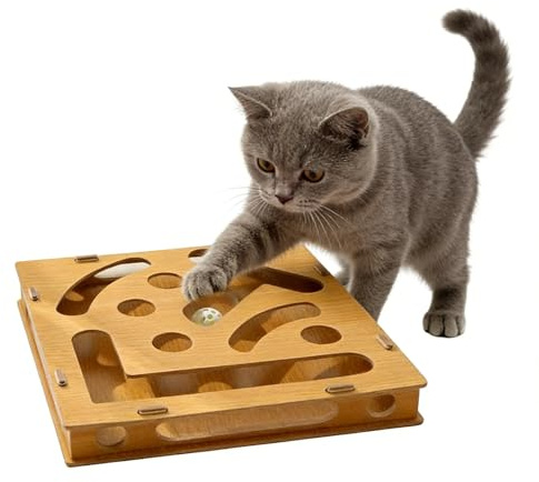 Cat Nail Files Activity Box - Labyrinth Scratch Alternative to Claw Cutters, Puzzle Scratching Box for Claw Care | For Mental Stimulation and Furniture Protection for Kittens With