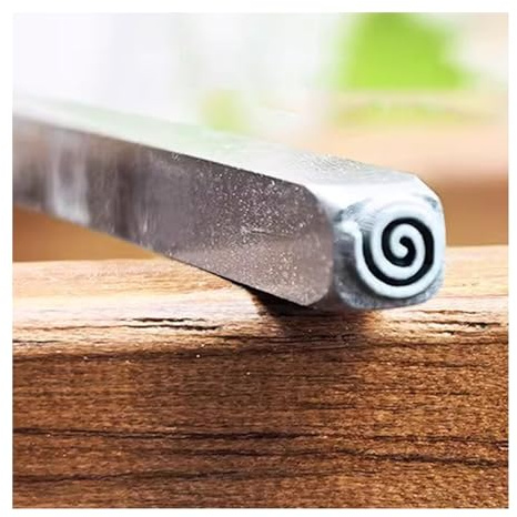 CYHTYM Schlagzahlen 3 mm Stahl-Metall-Stanzset, 24 Verschiedene Formen, individueller Gold- und Silberschmuck, Leder und Holz(Pattern7)