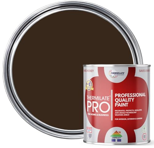 Thermilate PRO FLEX Interior & Exterior Paint - Professional Multi-Surface Paint & Primer for All Walls, Wood, Furniture, Kitchen Cupboards & Garden | All-in-One - Brown - 1L - Matt
