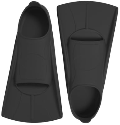 Schwimmflossen Kinder, 100% Silikon Kurzflossen, Flossen Schnorchelflossen Kurz Taucherflossen Kurzschwimmflossen für Training und Lap Schwimmen für Kinder Erwachsene (Schwarz, L(39-41))
