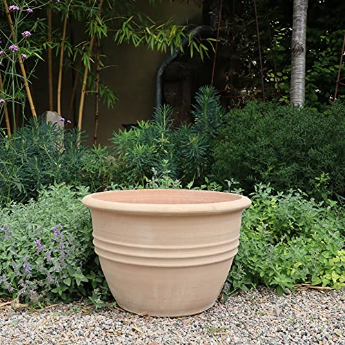Céramique crète | Jardinière / pot de fleurs en terre cuite | 40 cm | fait main et résistant au gel | Jardinière idéale pour le jardin, terrasse extérieure Veronica