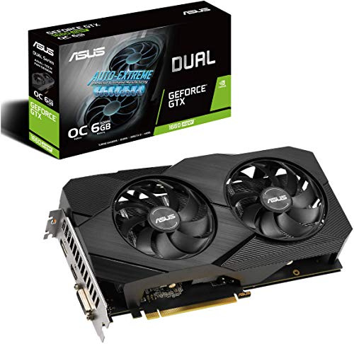 ASUS GeForce GTX 1660 Super Overclocked Dual Fan Evo Edition VR Ready Carte Graphique HDMI DisplayPort DVI 6 Go (DUAL-GTX1660S-O6G-EVO)