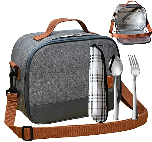 LUNALING Bolsas Térmicas Porta Alimentos. Bolsas Aislamiento de Fiambrera para camping/trabajo/escuela. Una pequeña bolsa de almuerzo adecuada para mujeres/estudiantes.