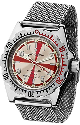Vostok Germany Amphibia Radio Room 2415/110651 Montre de plongée militaire 20ATM 200m Montre mécanique russe automatique de Russie, Bracelet