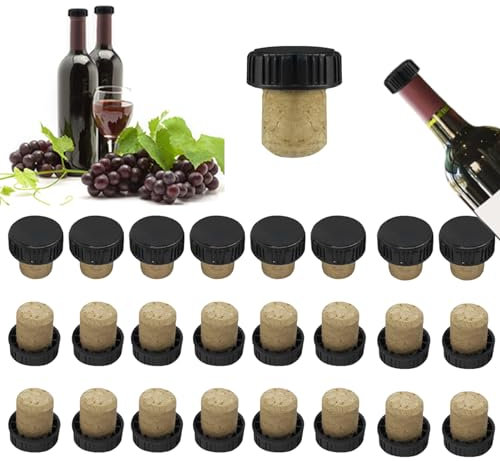 Juego de 24 Tapones de Corcho para Vino en Forma de T