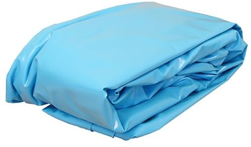 SAXONICA Poolfolie Holzpool Achteck I 378,8 x 350 x 121,2 cm I 0,8 mm I blau I mit Keilbiese