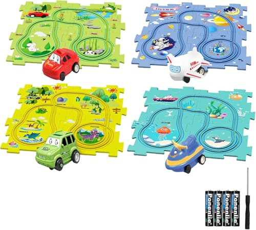 Auto Spielzeug Autorennbahn Spielzeugauto DIY-Puzzlebahn für Kinderspielzeug DIY-Route Cars Spielzeug Geschenkspiele für Kinder Spielzeug ab 2 3 4 5 6 Jahren